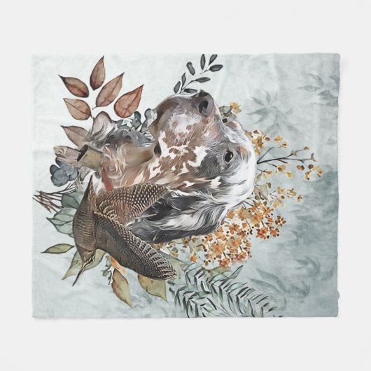 Engelse setter, houtsnip jacht, kunst fleece deken (Voorkant (Horizontaal))