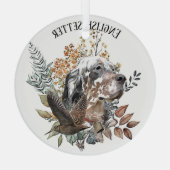 Engelse setter, houtsnip jacht, kunst glas ornament (Achterkant)