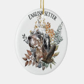 Engelse setter, houtsnip jacht, kunst keramisch ornament (Rechts)