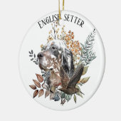Engelse setter, houtsnip jacht, kunst keramisch ornament (Links)