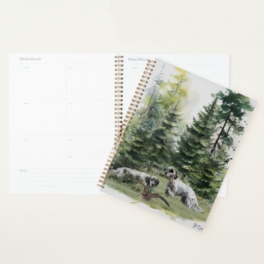 Engelse setter, houtsnip jacht, kunst planner (Display)