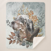 Engelse setter, houtsnip jacht, kunst sherpa deken (Voorkant)