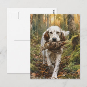 Engelse Setter, houtsnip jagen Briefkaart
