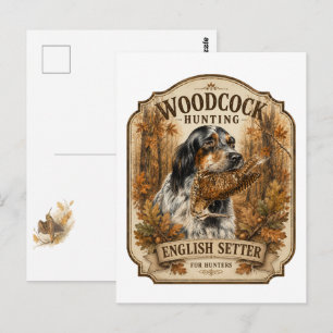 Engelse Setter, houtsnip jagen Briefkaart