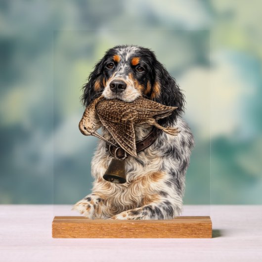 Engelse Setter, Houtsnip Jagen ,Hond Kunst Acryl Bord (Neutraal)
