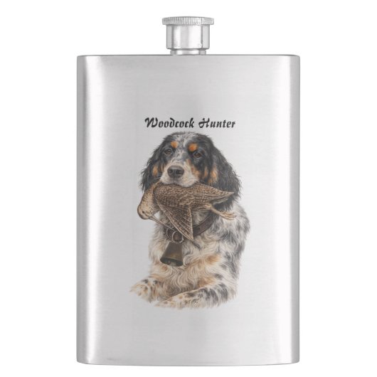 Engelse Setter, Houtsnip Jagen ,Hond Kunst Flacon (Voorkant)