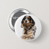 Engelse Setter, Houtsnip Jagen ,Hond Kunst Ronde Button 5,7 Cm (Voorkant /achterkant)
