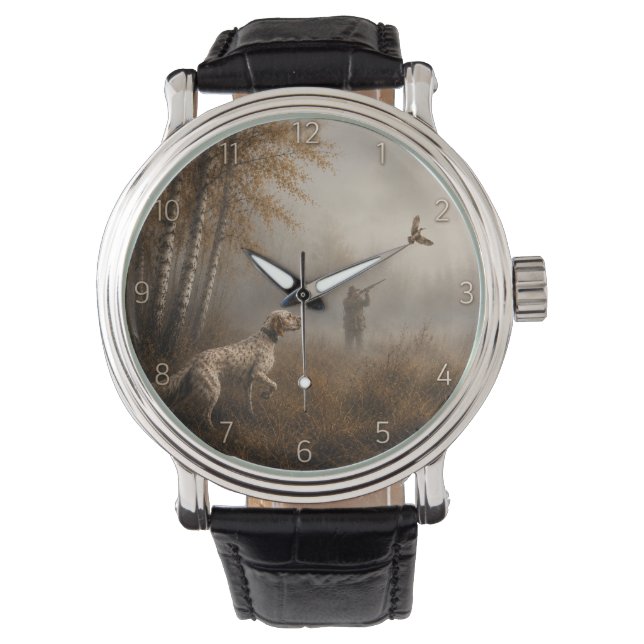 Engelse Setter, Houtsnip jagen Horloge (Voorkant)