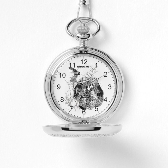 Engelse Setter, Houtsnip jagen Horloge (Voorkant)