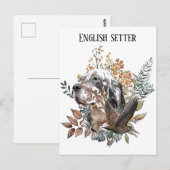 Engelse setter, Houtsnip jagen, Kunst Briefkaart (Voorkant / Achterkant)