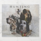 Engelse Setter, houtsnip jagen Likeurfles Etiket (Enkel label)