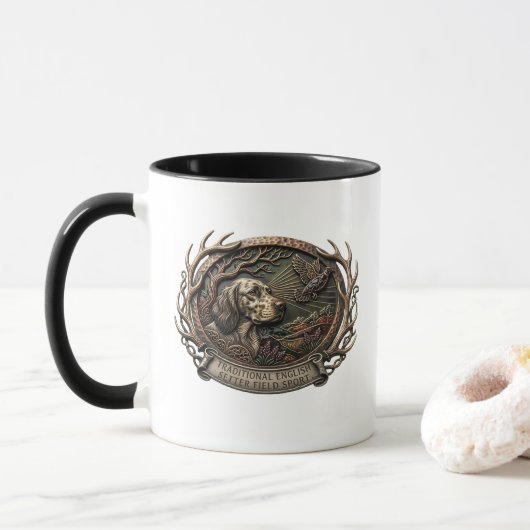 Engelse Setter, houtsnip jagen Mok (Met donut)
