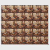 Engelse Setter in Autumn Leaves Herfst Inspire Cadeaupapier (Vlak)