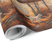 Engelse Setter in Autumn Leaves Herfst Inspire Cadeaupapier (Rol Hoek)