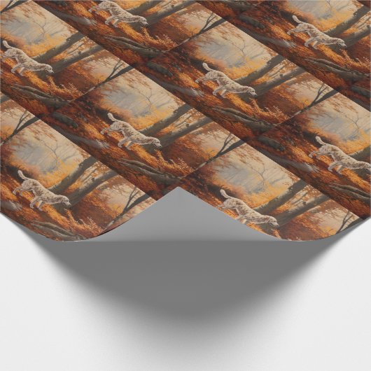 Engelse Setter in Autumn Leaves Herfst Inspire Cadeaupapier (Hoek)