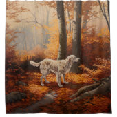 Engelse Setter in Autumn Leaves Herfst Inspire Douchegordijn (Voorkant)