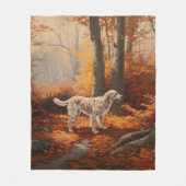 Engelse Setter in Autumn Leaves Herfst Inspire Fleece Deken (Voorkant)