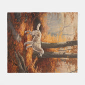 Engelse Setter in Autumn Leaves Herfst Inspire Fleece Deken (Voorkant (Horizontaal))