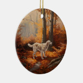Engelse Setter in Autumn Leaves Herfst Inspire Keramisch Ornament (Rechts)