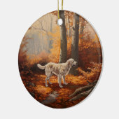 Engelse Setter in Autumn Leaves Herfst Inspire Keramisch Ornament (Links)