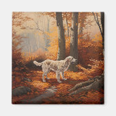 Engelse Setter in Autumn Leaves Herfst Inspire Magneet (Voorkant)
