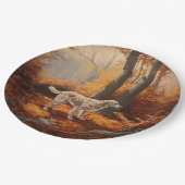 Engelse Setter in Autumn Leaves Herfst Inspire Papieren Bordje (Gekanteld)