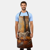 Engelse Setter in Autumn Leaves Herfst Inspire Schort (Gedragen)
