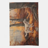 Engelse Setter in Autumn Leaves Herfst Inspire Theedoek (Verticaal)