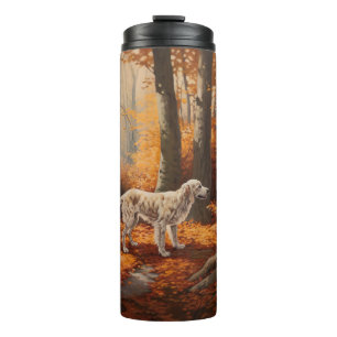 Engelse Setter in Autumn Leaves Herfst Inspire Thermosbeker