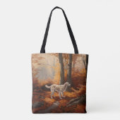 Engelse Setter in Autumn Leaves Herfst Inspire Tote Bag (Achterkant)