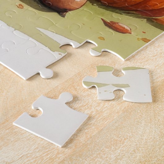 Engelse Setter in Autumn verlaat Thanksgiving Legpuzzel (Zijkant)