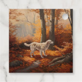 Engelse Setter in de herfstbladeren vallen inspire Bedankjes Labels (Achterkant)