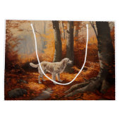 Engelse Setter in herfstbladeren inspireert Groot Cadeauzakje (Achterkant)