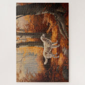 Engelse Setter in herfstbladeren inspireert Legpuzzel (Verticaal)