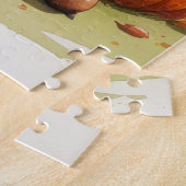 Engelse Setter in herfstbladeren Thanksgiving Kuns Legpuzzel (Zijkant)