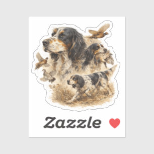 Engelse Setter, jacht kunst  Sticker
