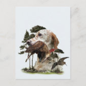 Engelse Setter, jacht op houtsnippers Briefkaart (Voorkant)