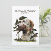 Engelse Setter, jacht op houtsnippers Feestdagenkaart (Staand voorkant)