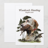 Engelse Setter, jacht op houtsnippers Feestdagenkaart (Voorkant / Achterkant)