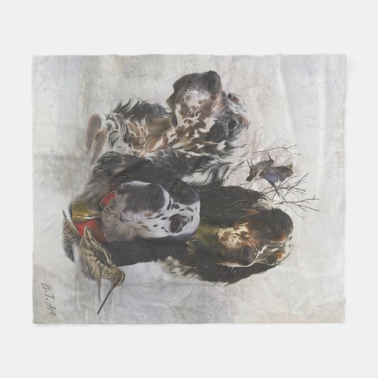 Engelse Setter, jacht op houtsnippers Fleece Deken (Voorkant (Horizontaal))