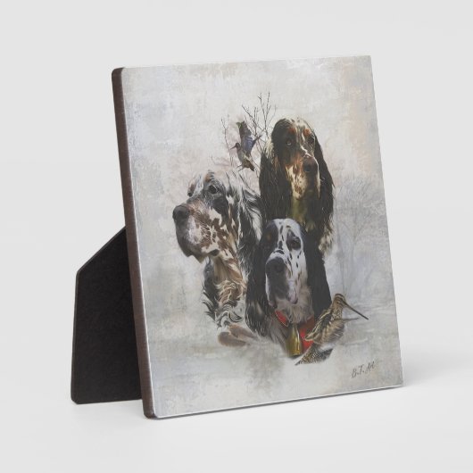 Engelse Setter, jacht op houtsnippers Fotoplaat (Voorkant)