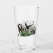 Engelse Setter, jacht op houtsnippers Glas (Voorkant)