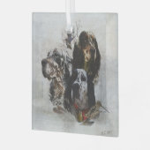 Engelse Setter, jacht op houtsnippers Glas Ornament (Voorkant links)