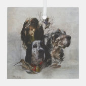 Engelse Setter, jacht op houtsnippers Glas Ornament (Achterkant)