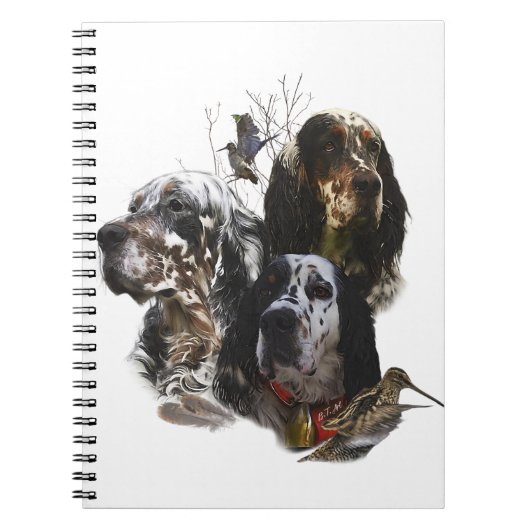 Engelse Setter, jacht op houtsnippers Notitieboek (Voorkant)