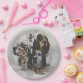 Engelse Setter, jacht op houtsnippers Papieren Bordje (Feest)