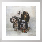 Engelse Setter, jacht op houtsnippers Poster (Voorkant)