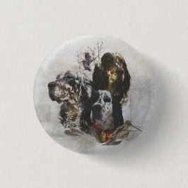 Engelse Setter, jacht op houtsnippers Ronde Button 3,2 Cm
