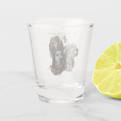 Engelse Setter, jacht op houtsnippers Shot Glas (Achterkant)