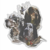 Engelse Setter, jacht op houtsnippers Sticker (Voorkant)